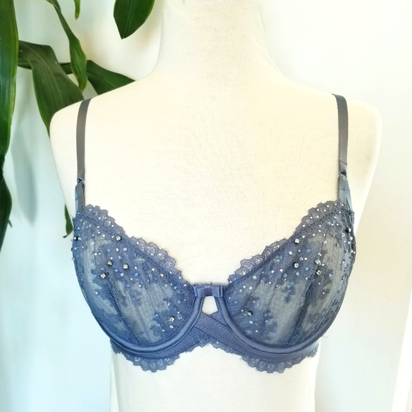 Victoria's Secret Vintage Designer Collection Black Label Rhinestone Crystal Bra - Picture 4 of 15